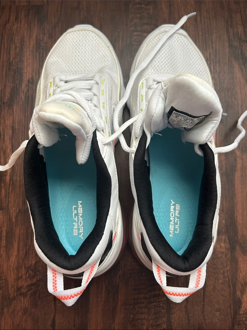 FILA White Sneakers with Coral and Aqua Accents